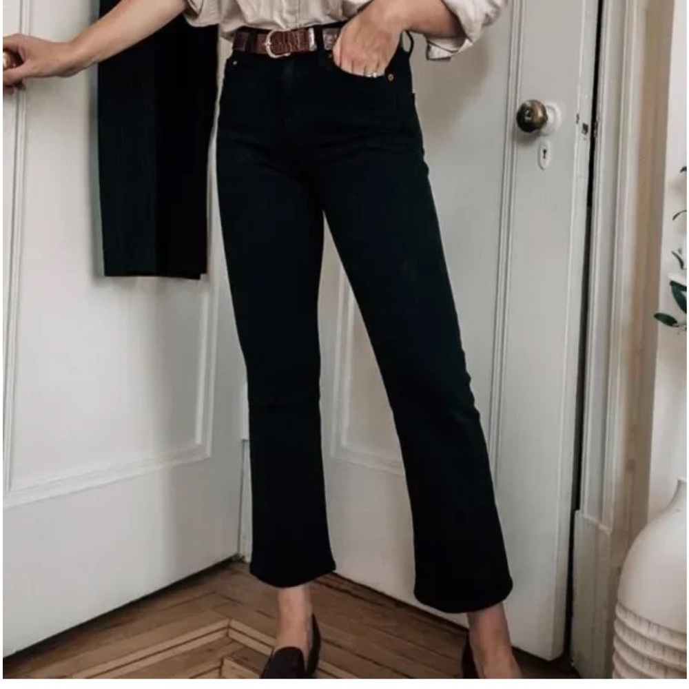 AYR BOMB POP JEAN in DARK WASH BLACK SIZE 27s